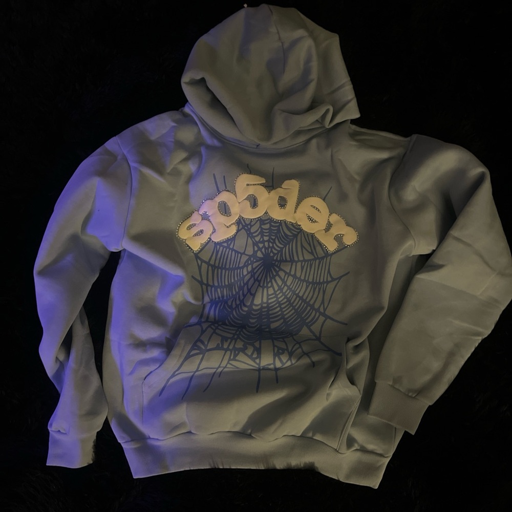 sp5der hoodie blue og web spider size large